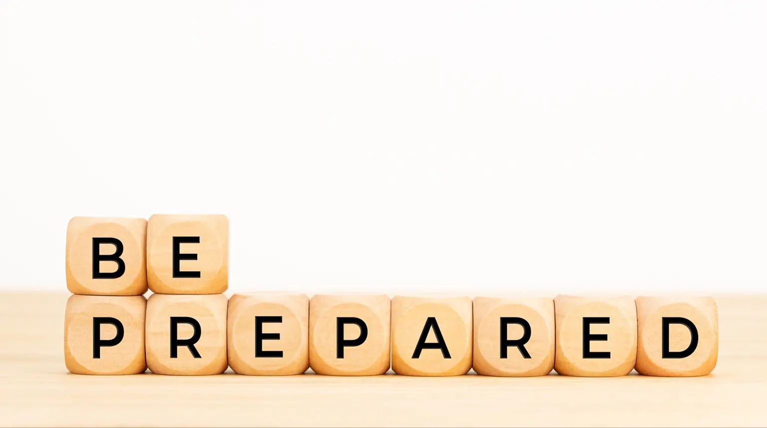 “Be Prepared” spelled in blocks