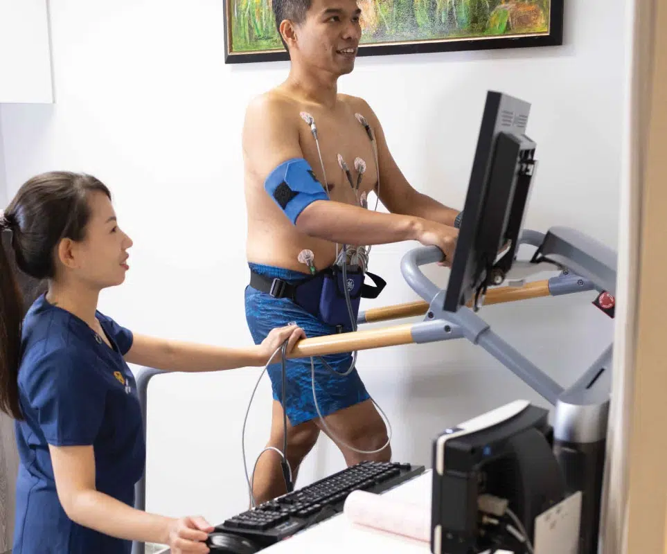Patient undergoing treadmill exercise ECG test 2