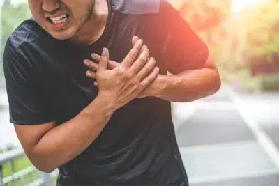 Man experiencing chest pain